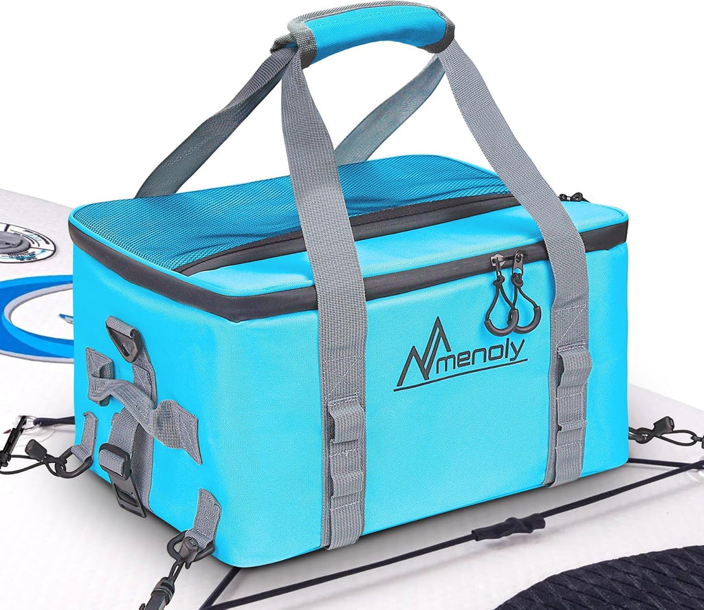 MENOLY Paddle Board Accessories Cooler, 25L Sup Kayak Deck Cooler Bag Fit 30 Cans with Bottle Opener, Adjustable Strap for Paddleboarding, Kayaking, Camping