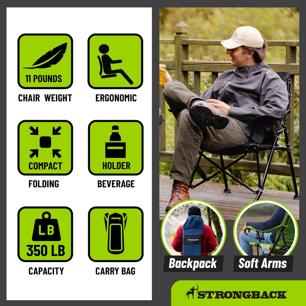STRONGBACK Camping Chair XL Guru with Lumbar Support
