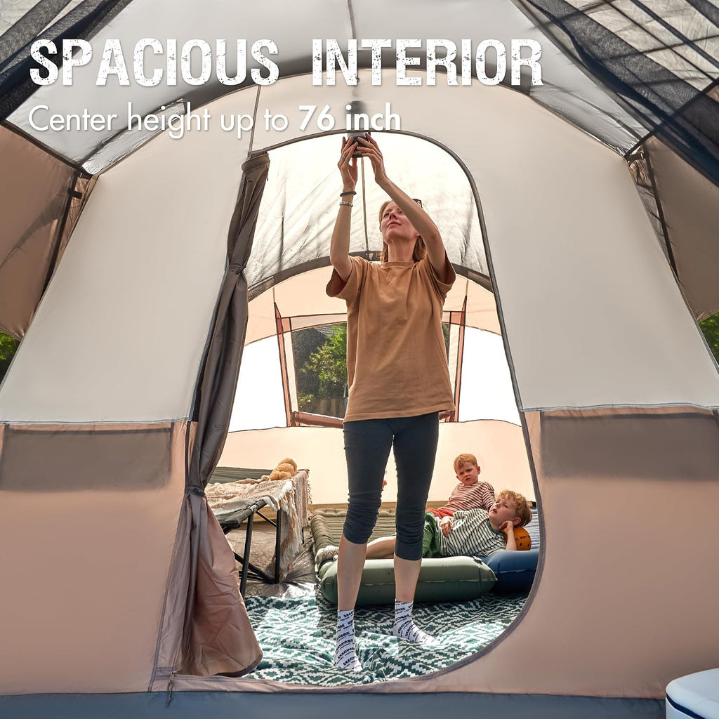 PORTAL 6/8/10 Person Family Camping Tent with Screen Room