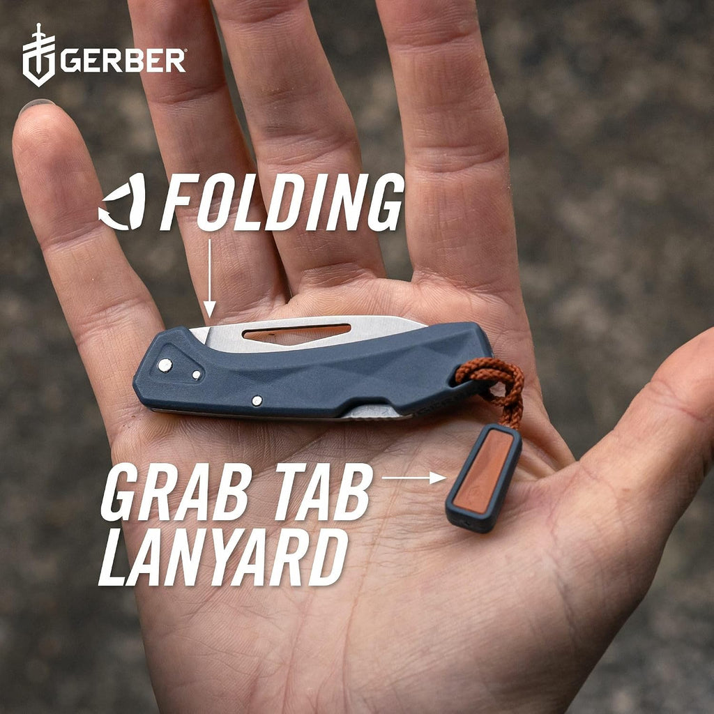 Gerber Gear LST Mini - Lightweight Folding Pocket Knife for Hiking, Camping - EDC Tool - Durable Stainless Steel Blade - Blue