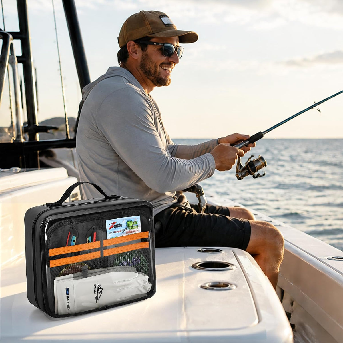 DSLEAF Soft Bait Binder Bag, Waterproof Lure Bag for Fishing, Black