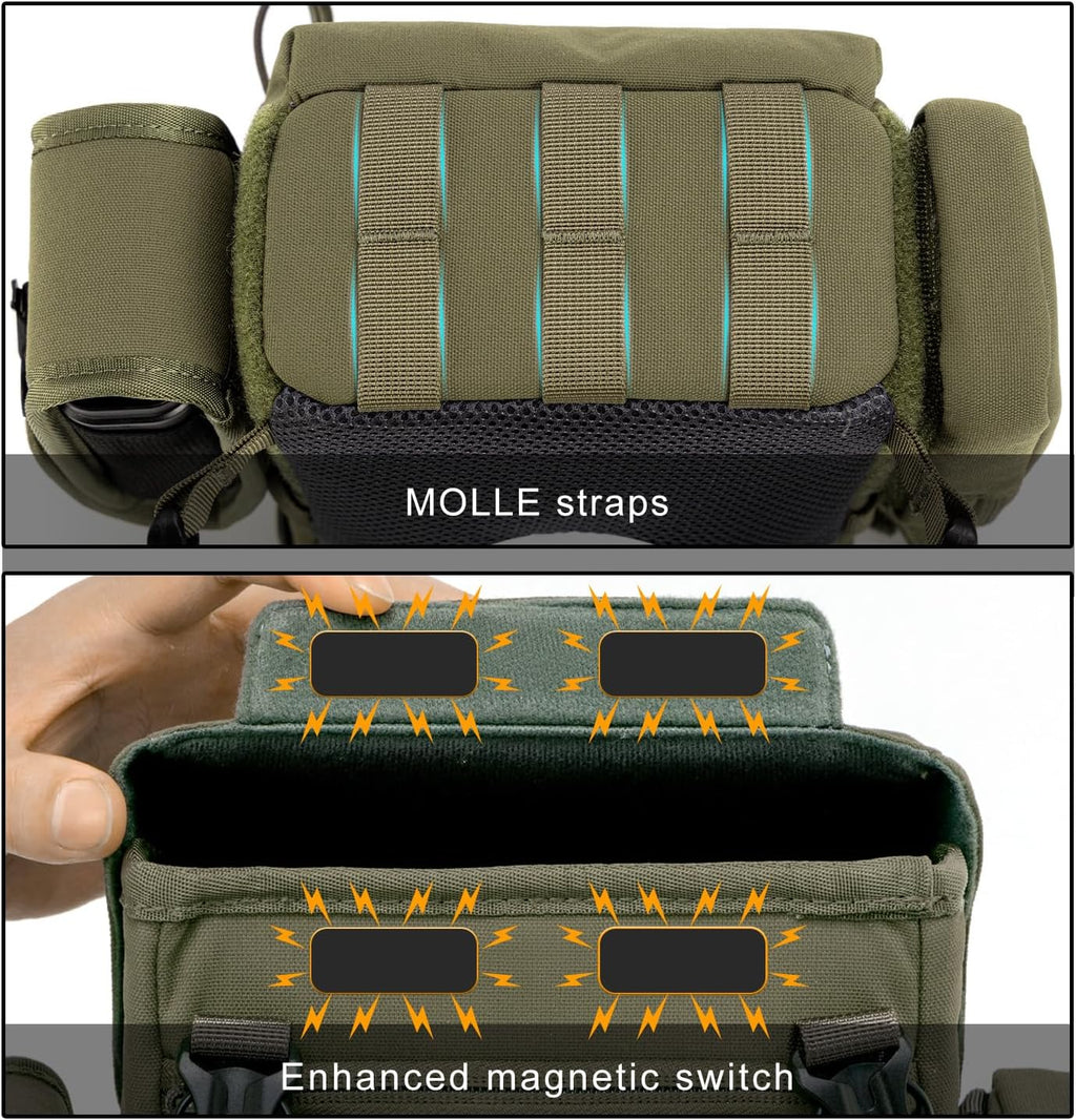 MOXULE Binocular Harness Chest Pack: Bino Case with Rangefinder Pocket XL