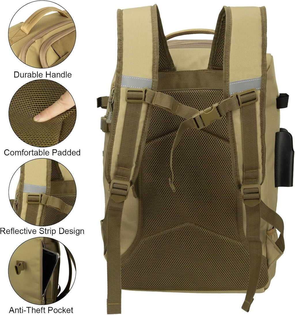 Fishing Backpack with Rod Holders 4 Tackle Boxes,40L Takle Bag for Camping