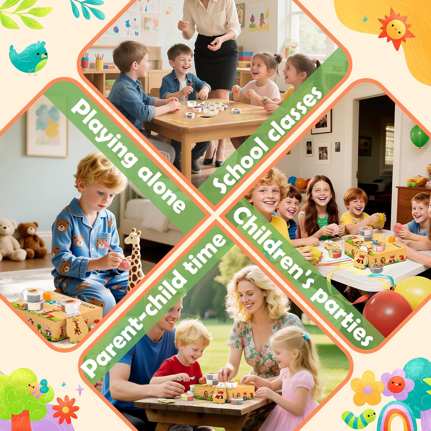 Aestd-ST Air Dry Clay Kit - Animal Theme, Modeling Clay for Kids