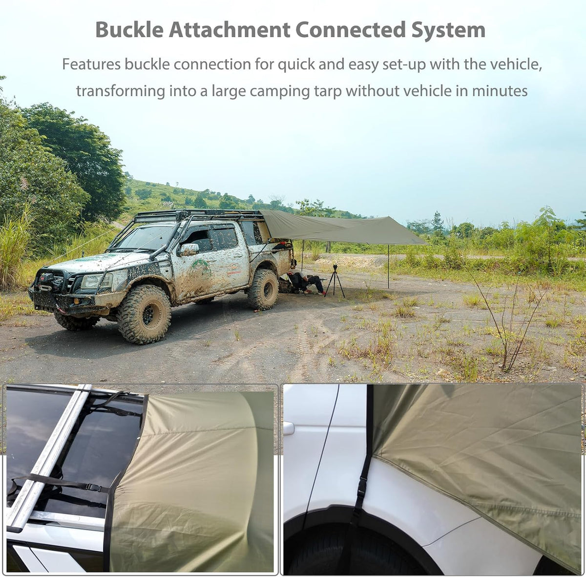 GEERTOP Car Tailgate Awning 19 x 16 FT, Waterproof Camping Shelter