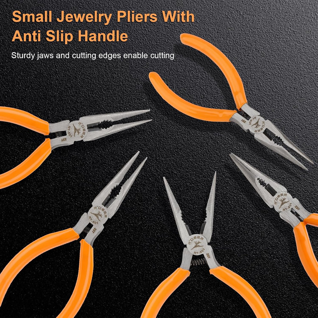 Rongon 5in Small Needle Nose Pliers,Long Nose Plier, Jewelry Plier Tool