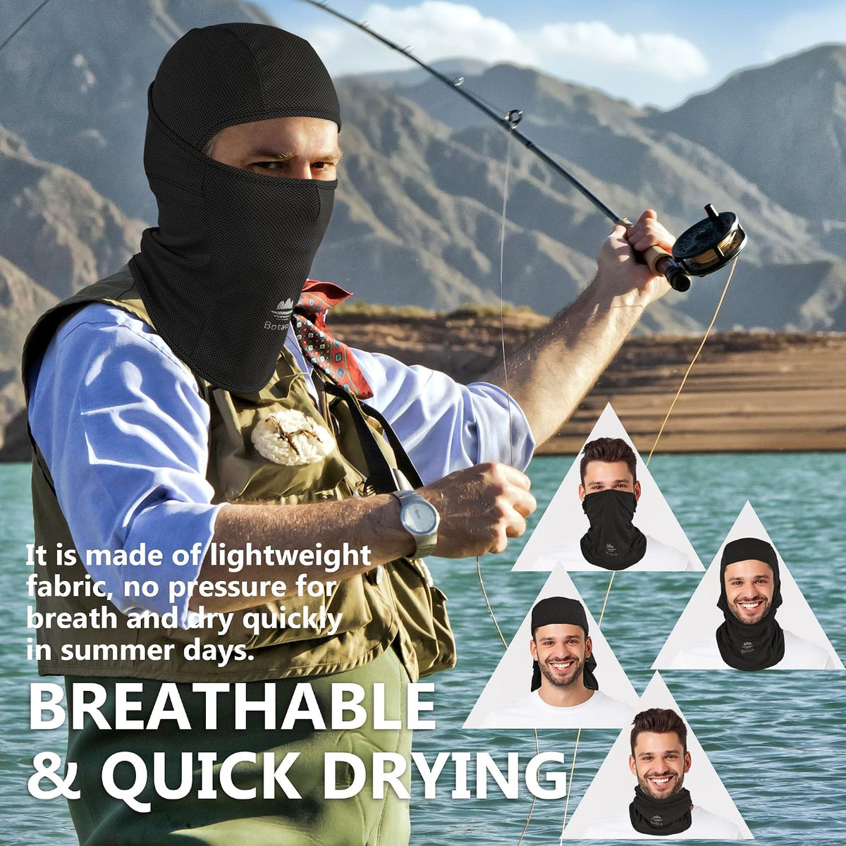 Balaclava Ski Mask, Sun Protection Breathable Face Cover Men Women