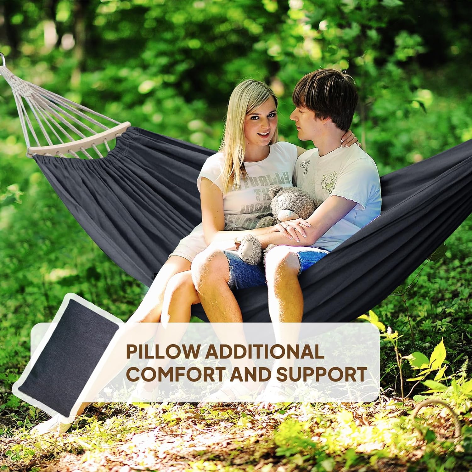 Chihee Cotton Hammock 8.9x4.9ft Holds Up to 660lbs Prevents Side-Tipping