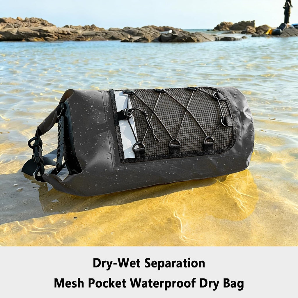 SHENDU 20L Roll-Top Waterproof Dry Bag Backpack for Kayaking Hiking (Black)
