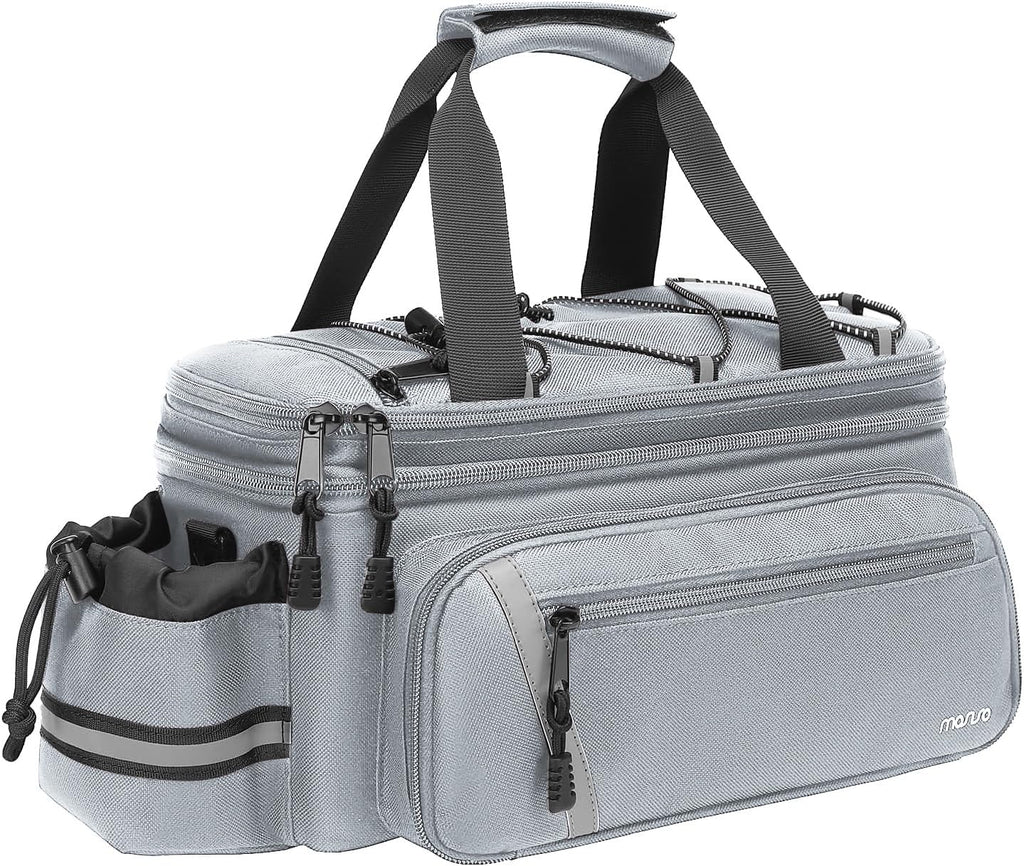 MOSISO Bike Rack Bag with Rain Cover, Bike Trunk Cooler Handag,Gray
