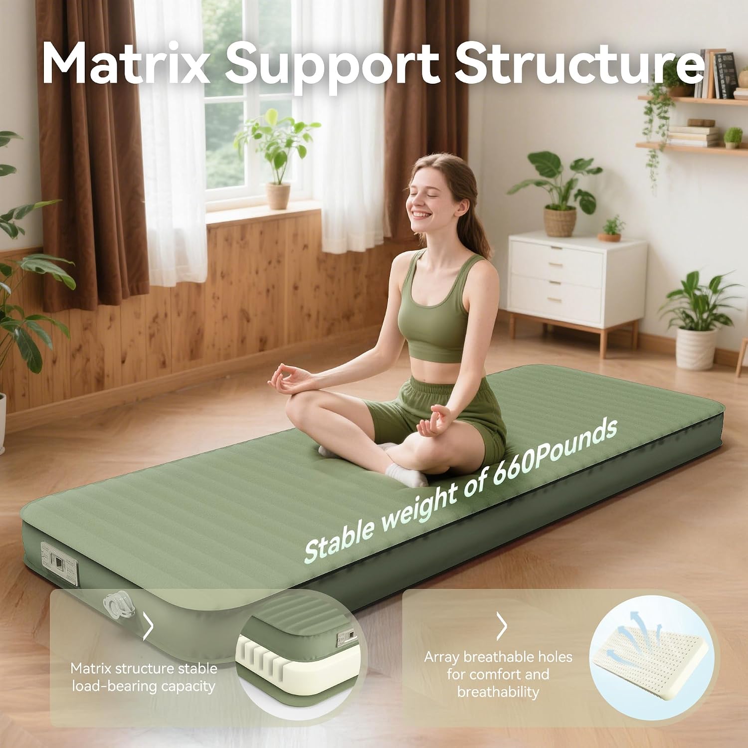 Camping Sleeping Pad, 4" Ultra-Thick Memory Foam Camping Mat