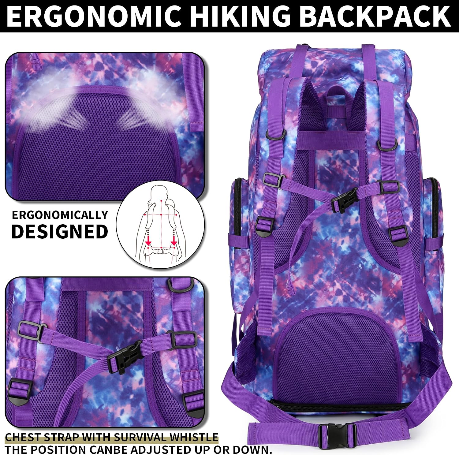Hiking Backpack for Men 70L/100L Camping Backpack Military Rucksack Molle 3 Days Assault Pack for Climbing