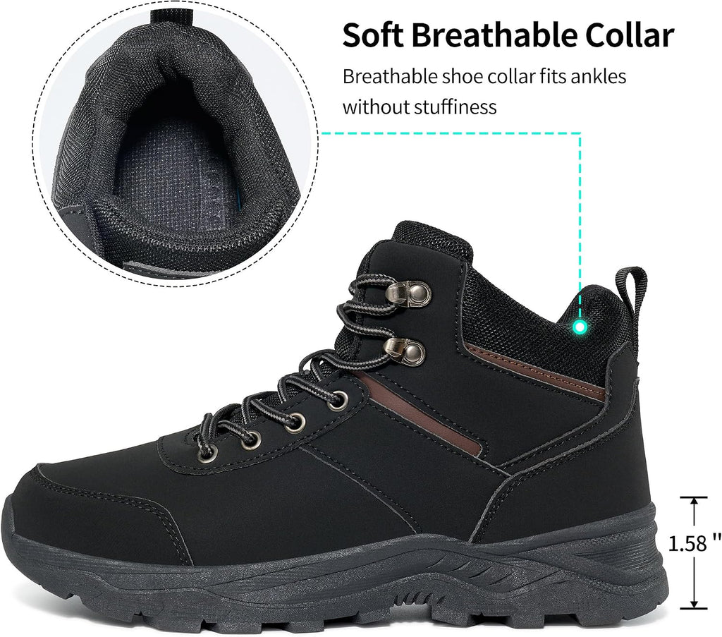 HARENCE Men's Waterproof Hiking Boots Lightweight Slip-Resistant Ankle Support for Trekking Walking