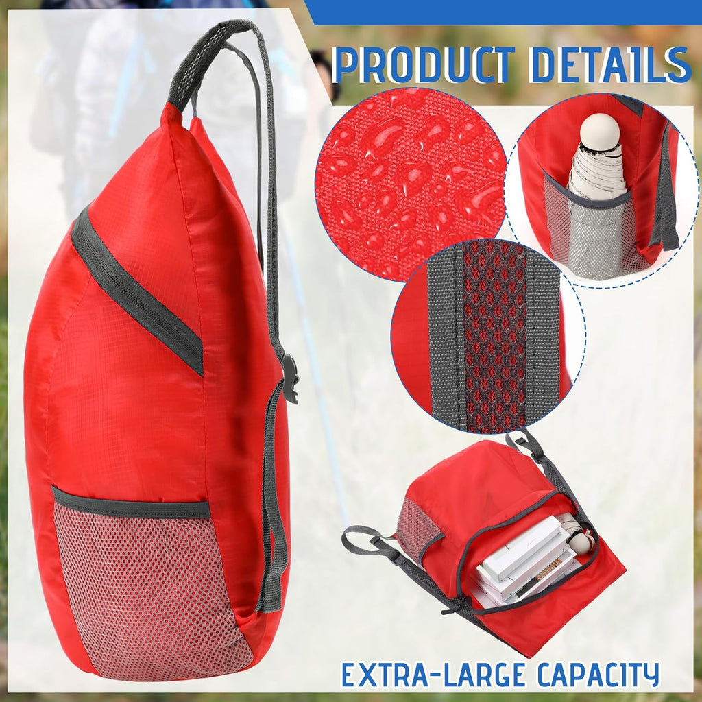 6 Pack Lightweight Foldable Backpack 20L Water Resistant Packable