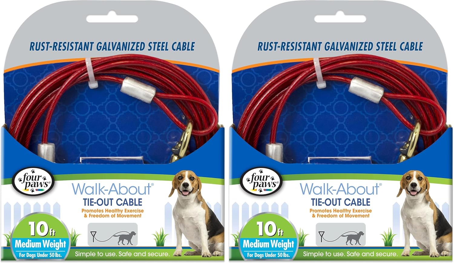 Four Paws Medium Weight Dog Tie Out Cable