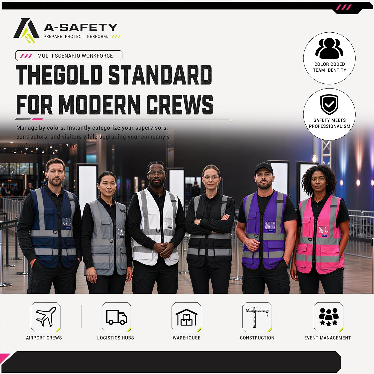 A-SAFETY High Visibility Reflective Safety Vest Customize Logo (XS-8XL)