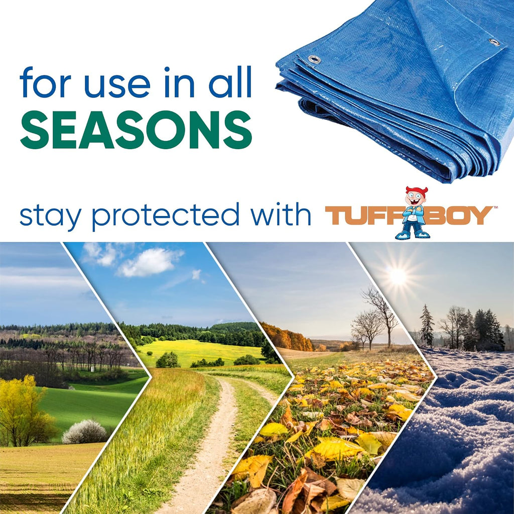 20x30 Waterproof Tarp – 5 MIL Heavy-Duty Poly Tarp Cover – Tear-Resistant, UV Resistant, Weatherproof, Multipurpose Tarpaulin for Camping, Roof, Patio, Pool, Boat, Car, Outdoor Protection