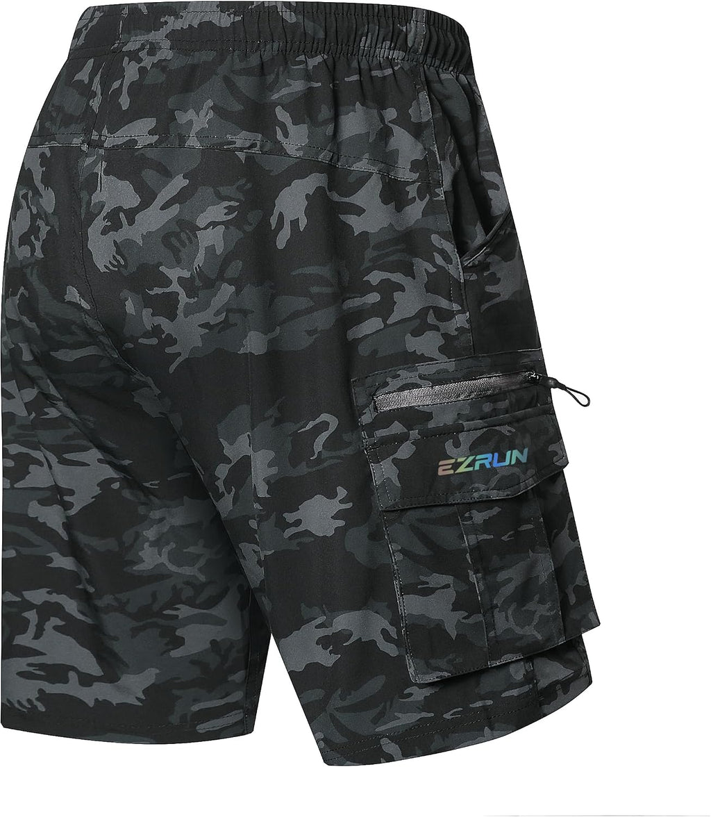 EZRUN Men's 3D Padded Mountain Bike Shorts Quick Dry Cycling Shorts