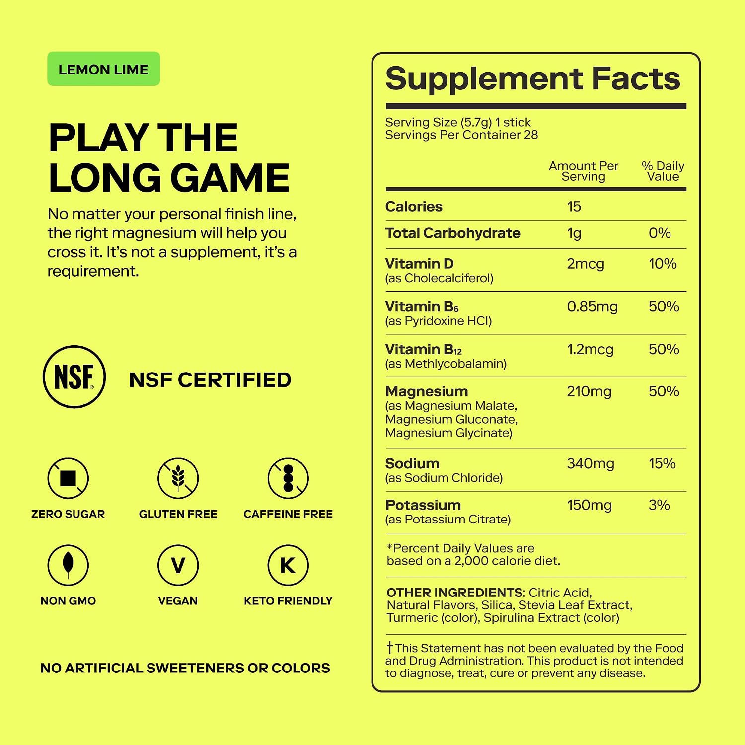 MAGNA Electrolytes Powder Drink Mix for Hydration (28 Servings, Lemon Lime)