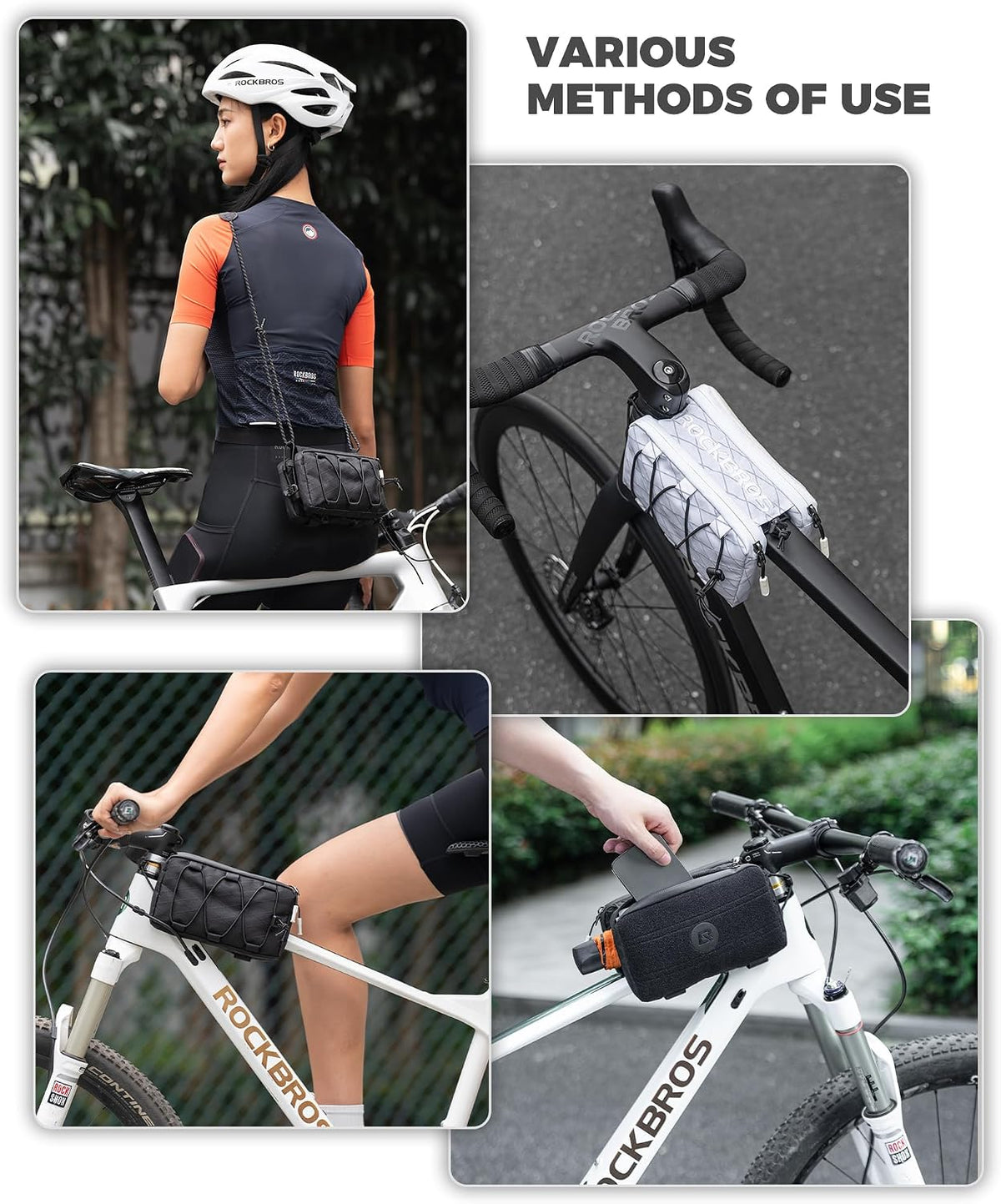 ROCKBROS Bike Bag 1L Dual-Purpose Top Tube Cycling Bag