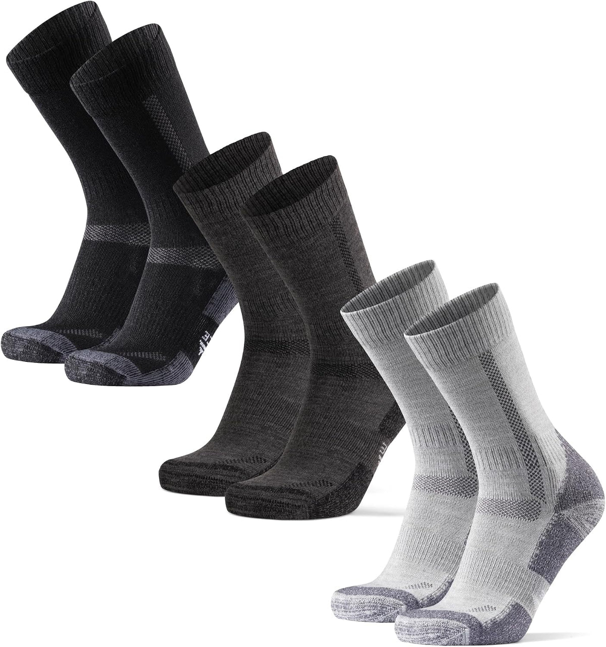 DANISH ENDURANCE Hiking Socks, Merino Wool, Anti-Blister, 3 & 5-Pack