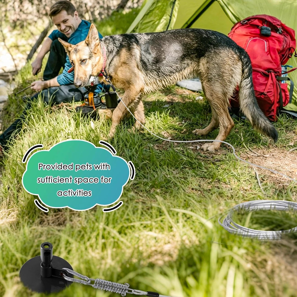 Dog Tie Out Stake with Lock-Cap,Heavy Duty Dog Stake for Outside