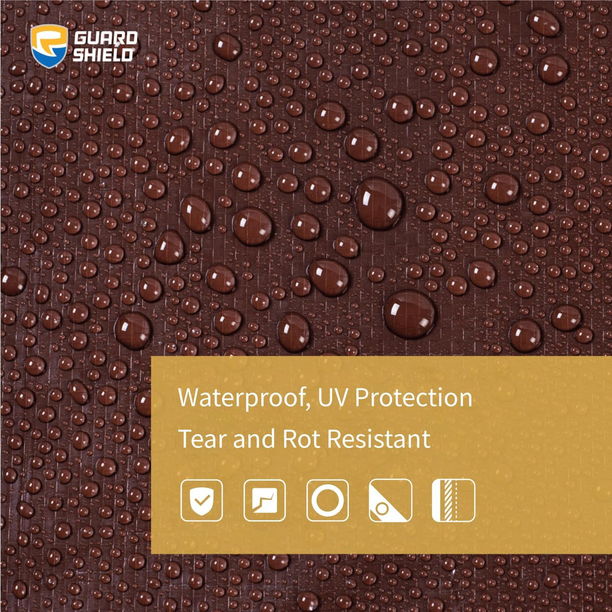 GUARD SHIELD Brown/Green Tarp Waterproof 12x16 Feet All Purpose 7mil Tarps