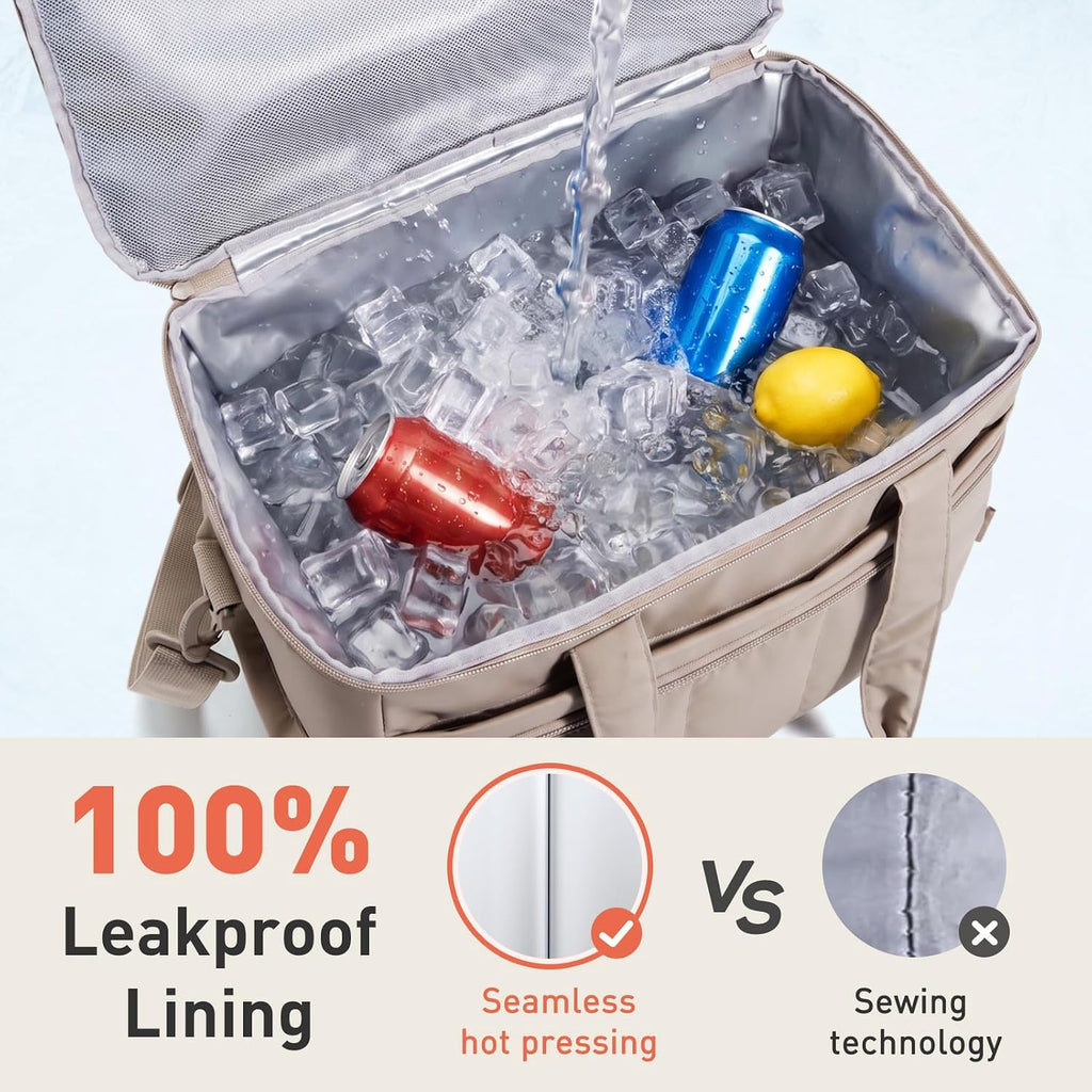 TOURIT Puffer Insulated Cooler Bag 48 Cans/32L, Waterproof Beach Cooler