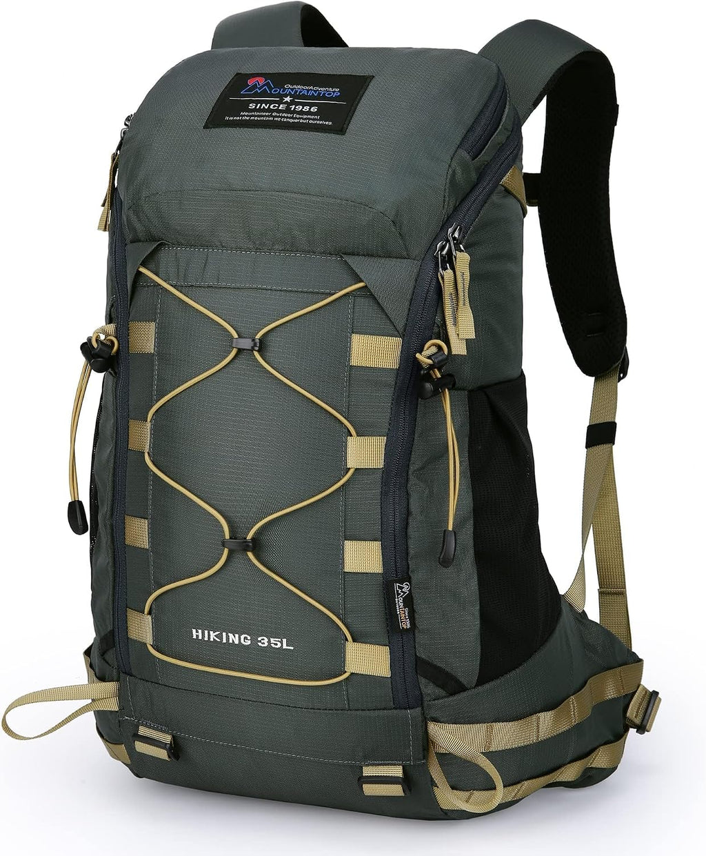 MOUNTAINTOP 35L Hiking Backpack, Lightweight Daypack with Rain Cover