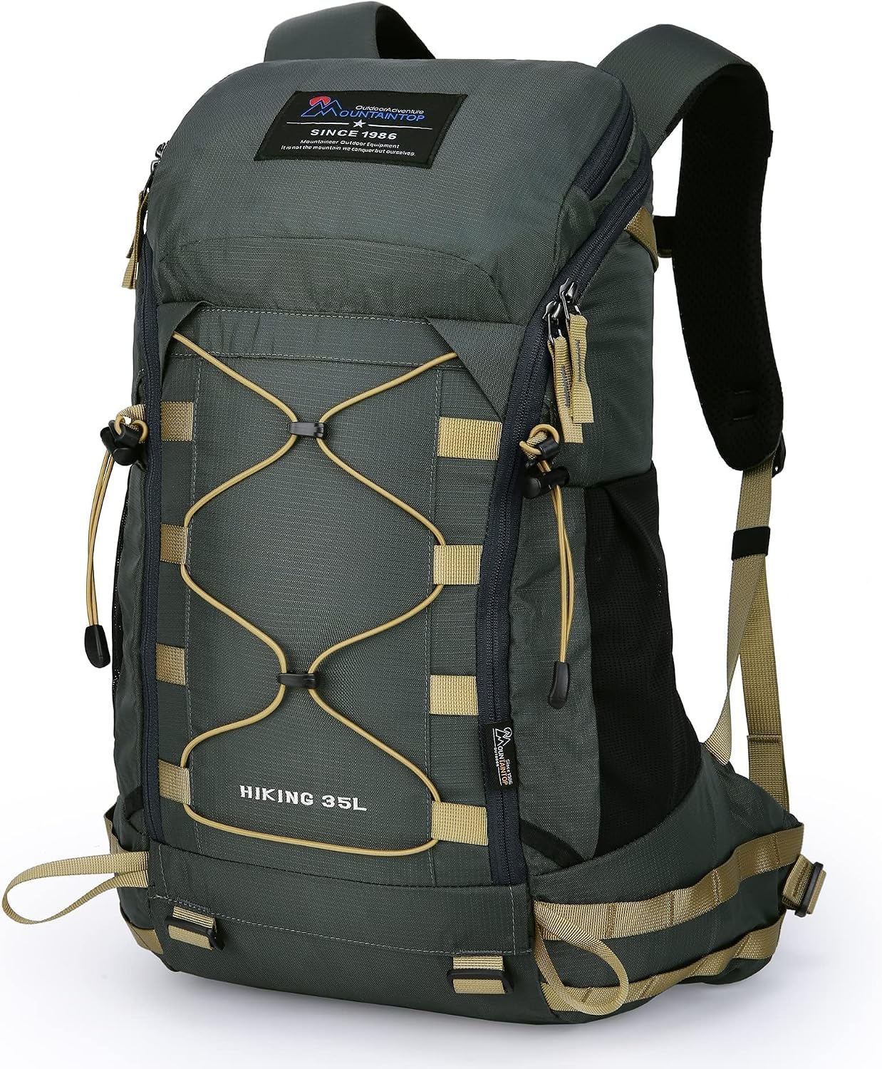MOUNTAINTOP 35L Hiking Backpack, Lightweight Daypack with Rain Cover