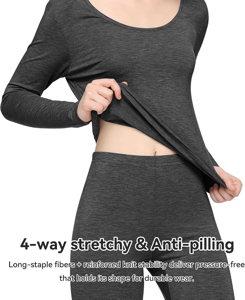WiWi Soft Underwear for Women Thermal Long Johns Sets Super Warm Base Layer Top Pants Pajamas Set Viscose from Bamboo S-3X