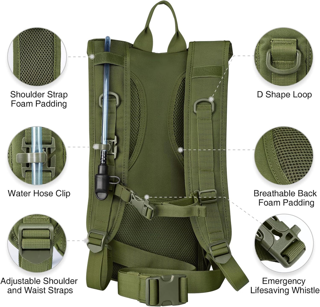 NOOLA Hydration Backpack with 3L Water Bladder, Tactical Pack for Hiking