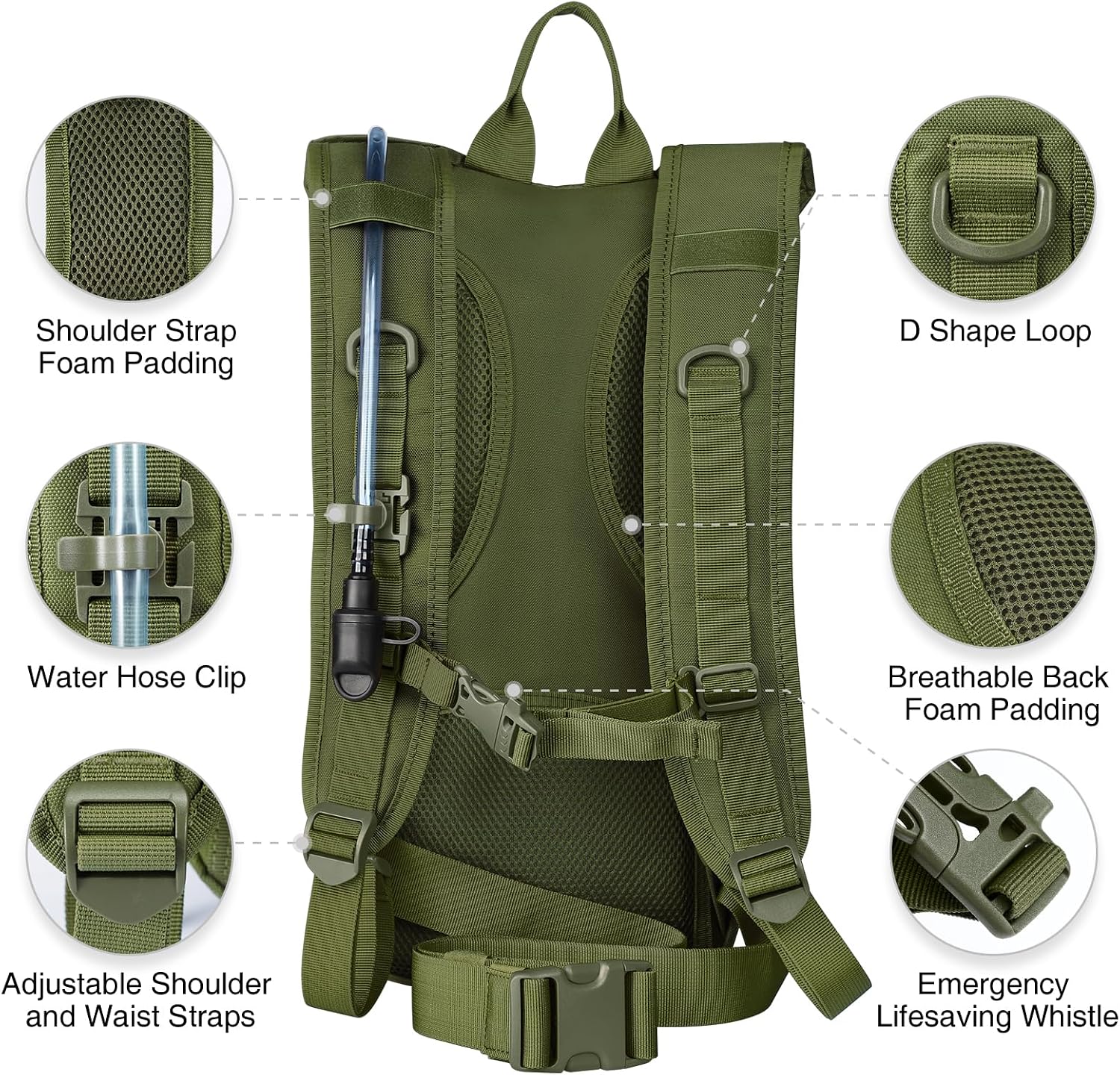 NOOLA Hydration Backpack with 3L Water Bladder, Tactical Pack for Hiking
