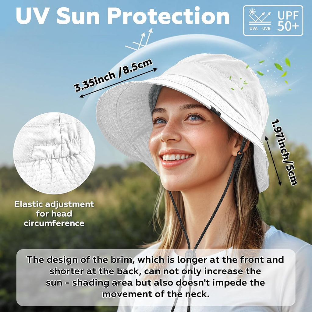 Sukeen Lightweight Bucket Hat for Women Quick-Dry Hiking Hat Packable Foldable UV Sun Hat for Outdoor Activities