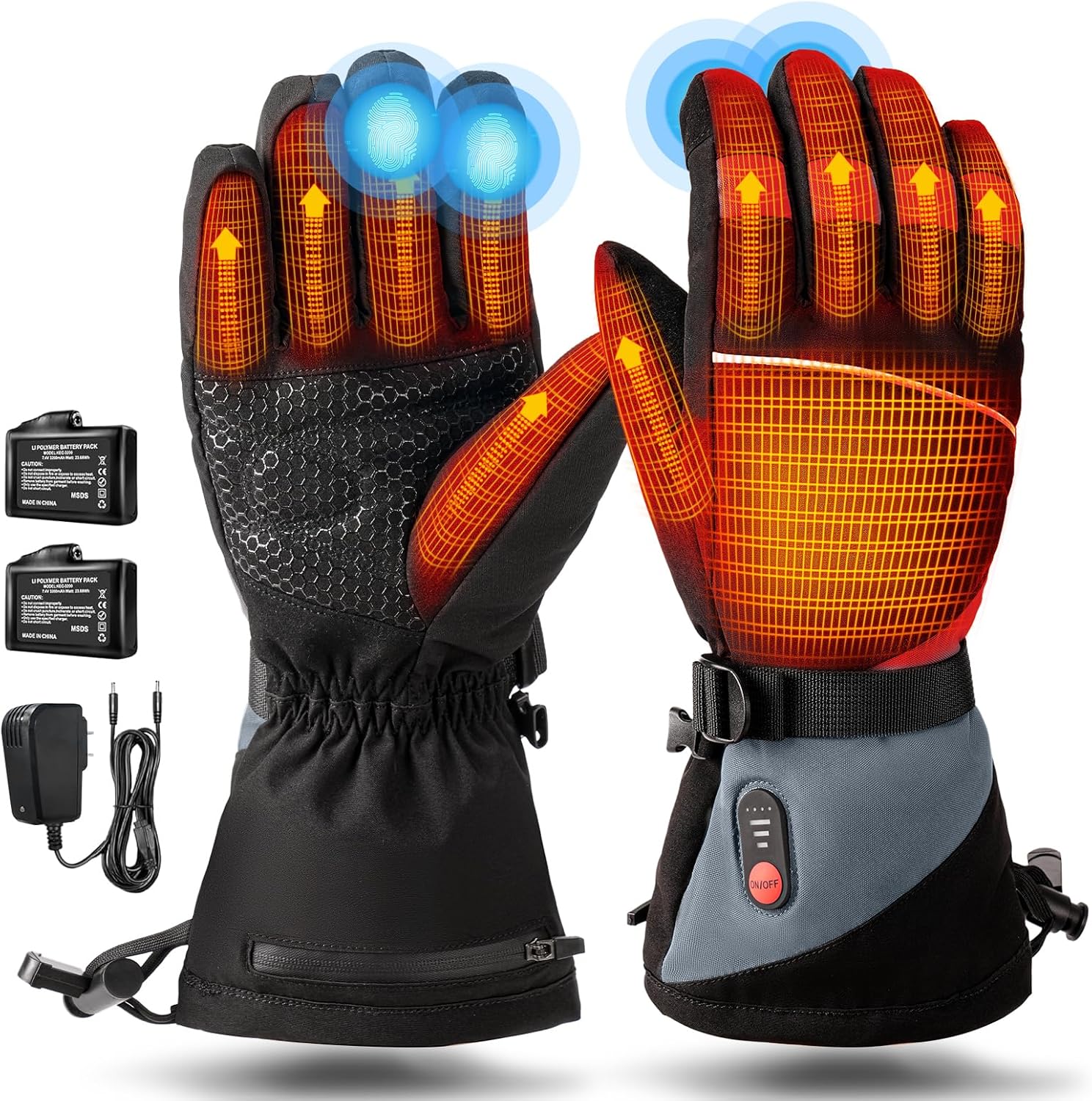 Rechargeable Heated Gloves for Men Women Hand Warmers Winter Ski Gloves