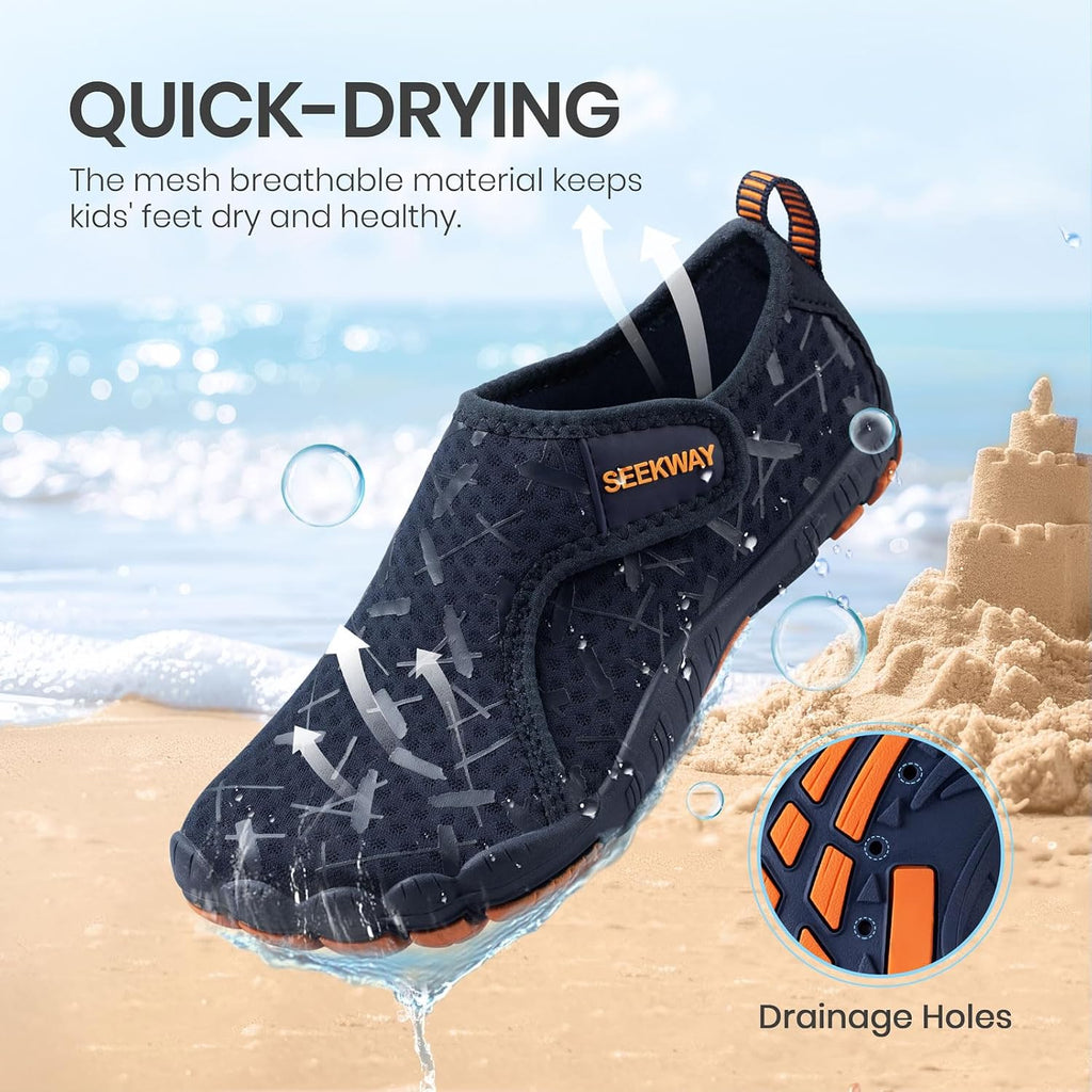 SEEKWAY Barefoot Water Shoes for Kids - Wide Toe Box and Quick-Dry Sand Shoes Toddler for Hiking Swim Beach Pool Kayak Sport Accessories, Camping Essentials Non-Slip for Boys Girls Sizes