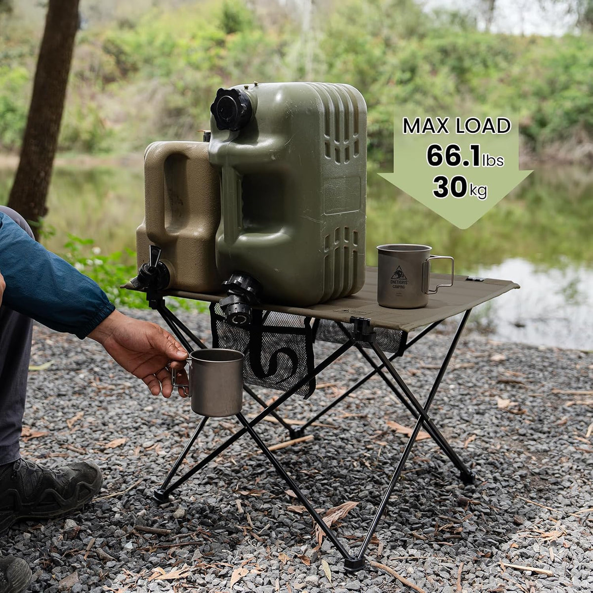 ONETIGRIS Foldable Camping Table, Lightweight Portable Table Sturdy & Quick Setup, Holds Up to 66 lbs, Perfect for Camping, Hiking, Backpacking, Picnic, Beach, Travel