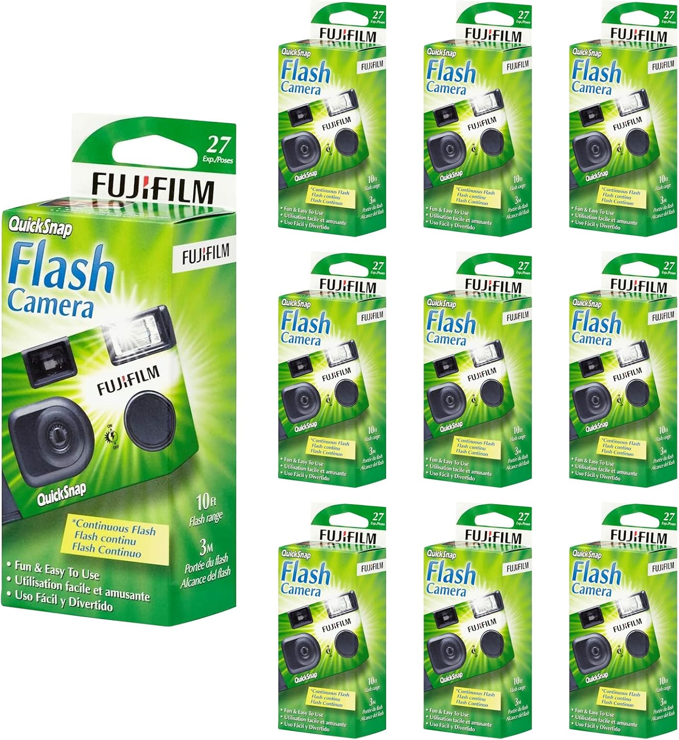 FUJIFILM QuickSnap 400 27 Exposures Disposable Camera 10-Pack Photo Bundle