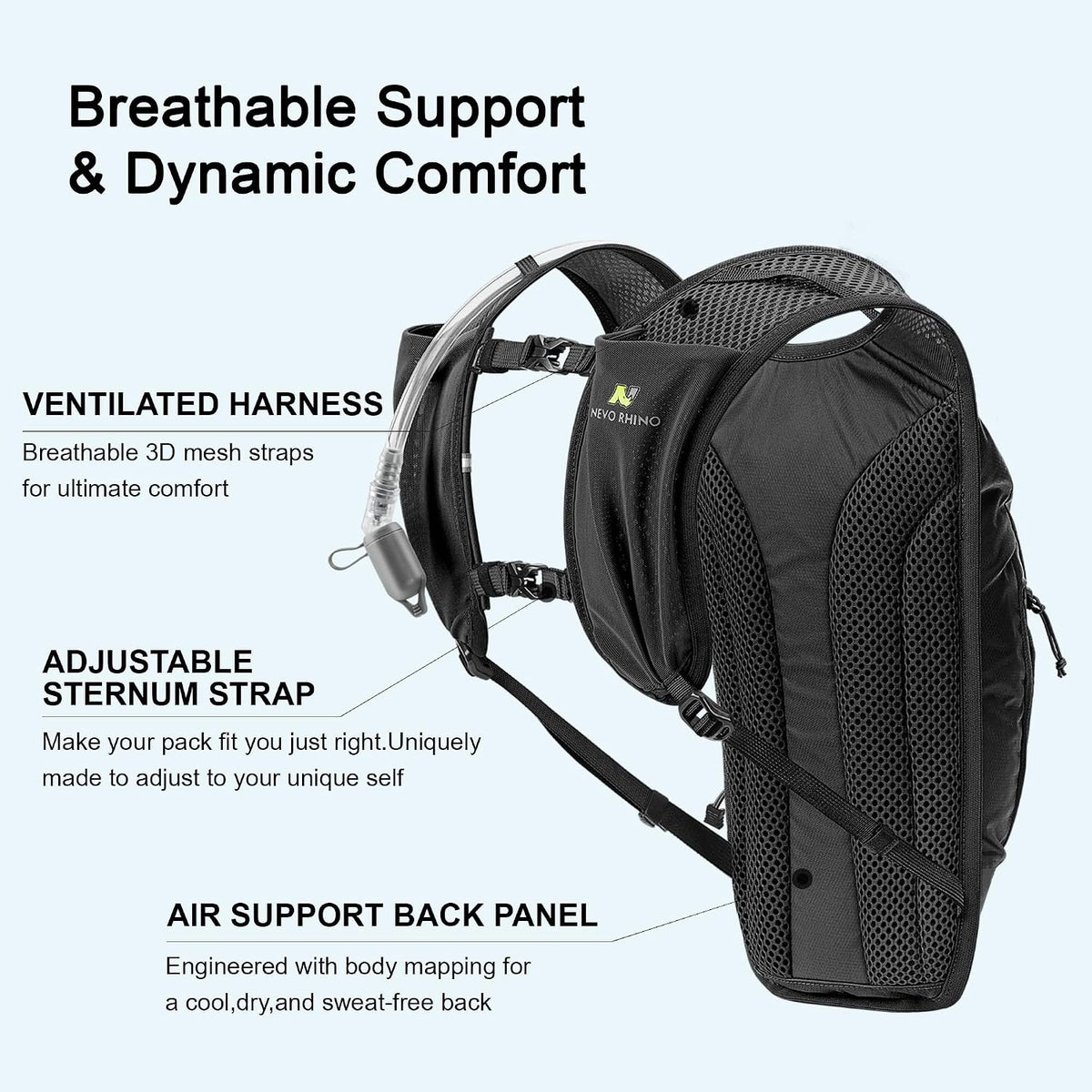 N NEVO RHINO Hydration Backpack with 50 oz /1.5L Water Bladder Backpack