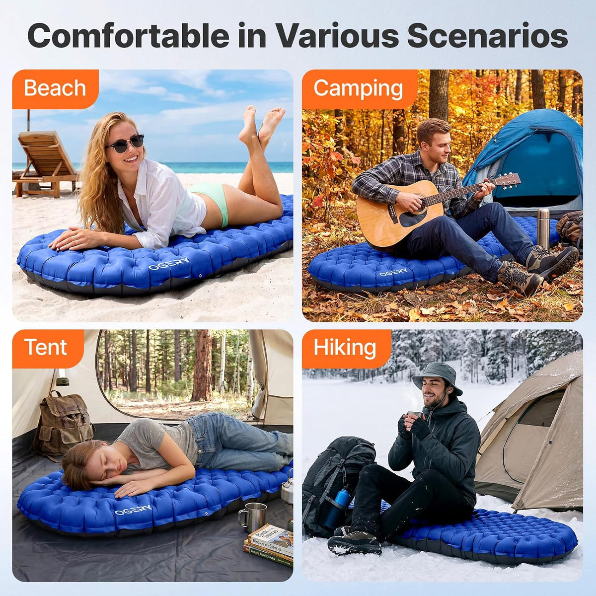 OGERY Sleeping Pad for Camping, R-Value 9.0 Insulated Sleeping Pad