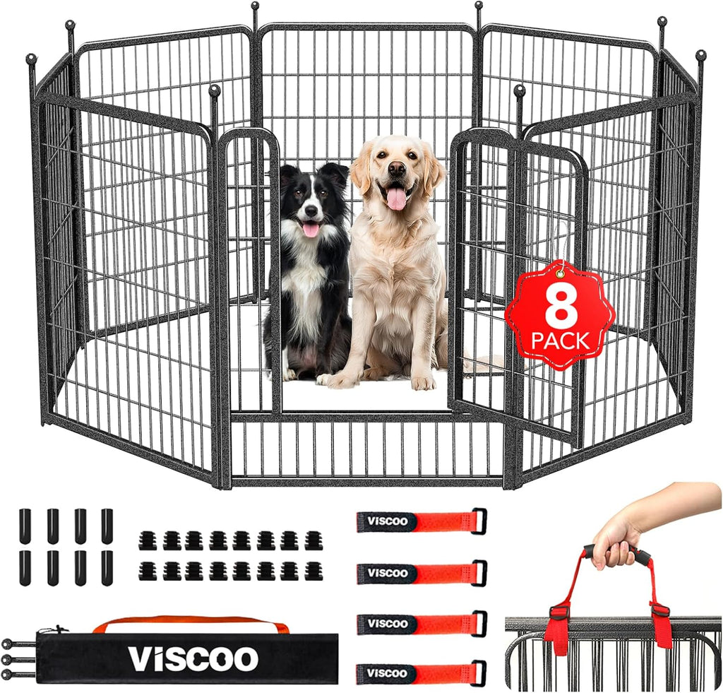 VISCOO Dog Playpen Outdoor, 16 Panels 40" High Metal Dog Fence with Gate