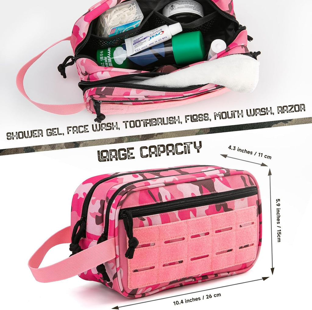 QT&QY Tactical Toiletry Bag For Women Hygiene Bag EDC Military Tool Molle Pouches Small Dopp Kit Mens Shaving Kit Travel shower Bags