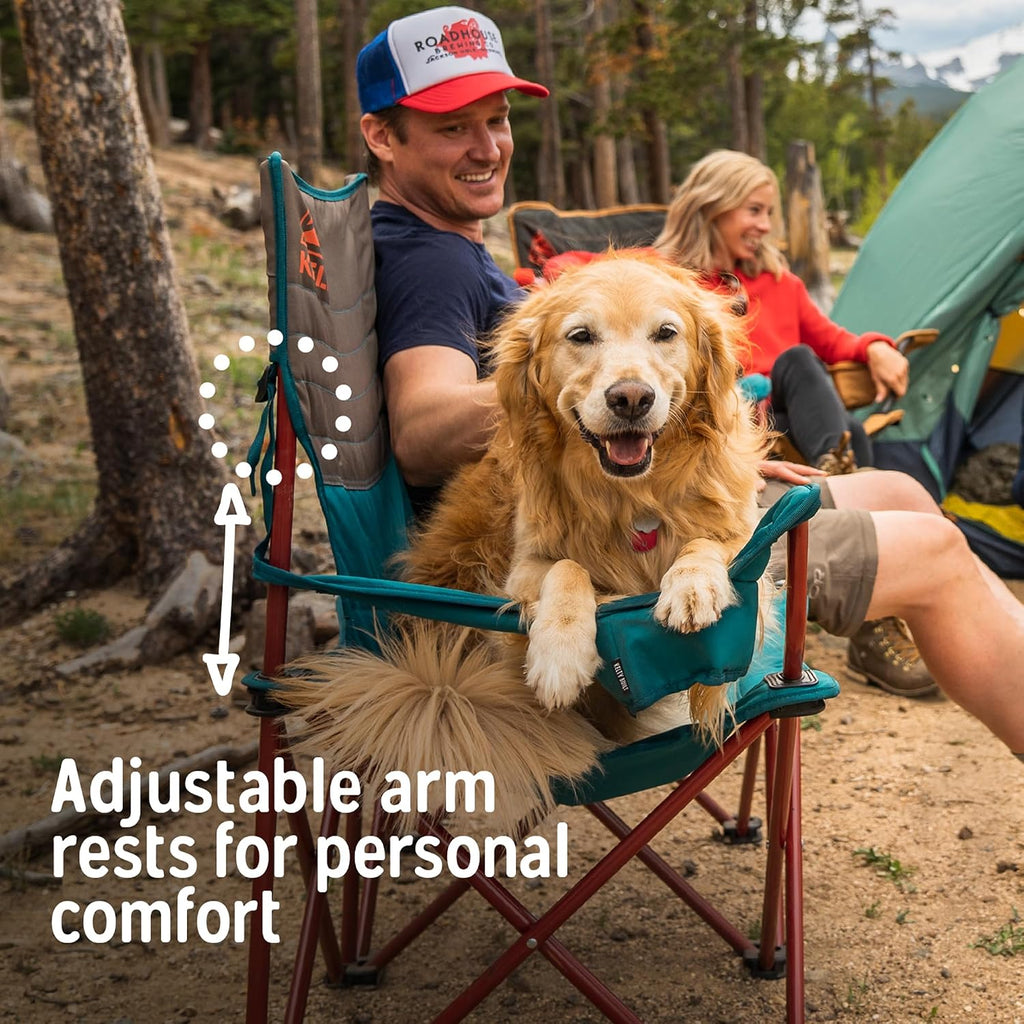 Kelty Loveseat Oversized 2-Person Heavy Duty Folding Camp Chair, Double Seat for Soccer Games, Tailgating, Beach Days (Regular Height/Dark Shadow)