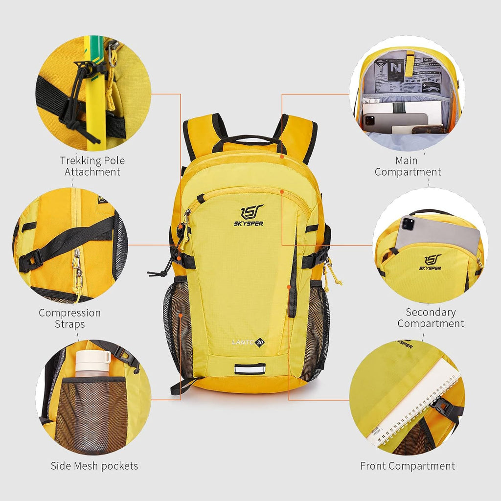SKYSPER Small Hiking Backpack, 20L Lightweight Travel Backpacks Hiking Daypack for Women Men
