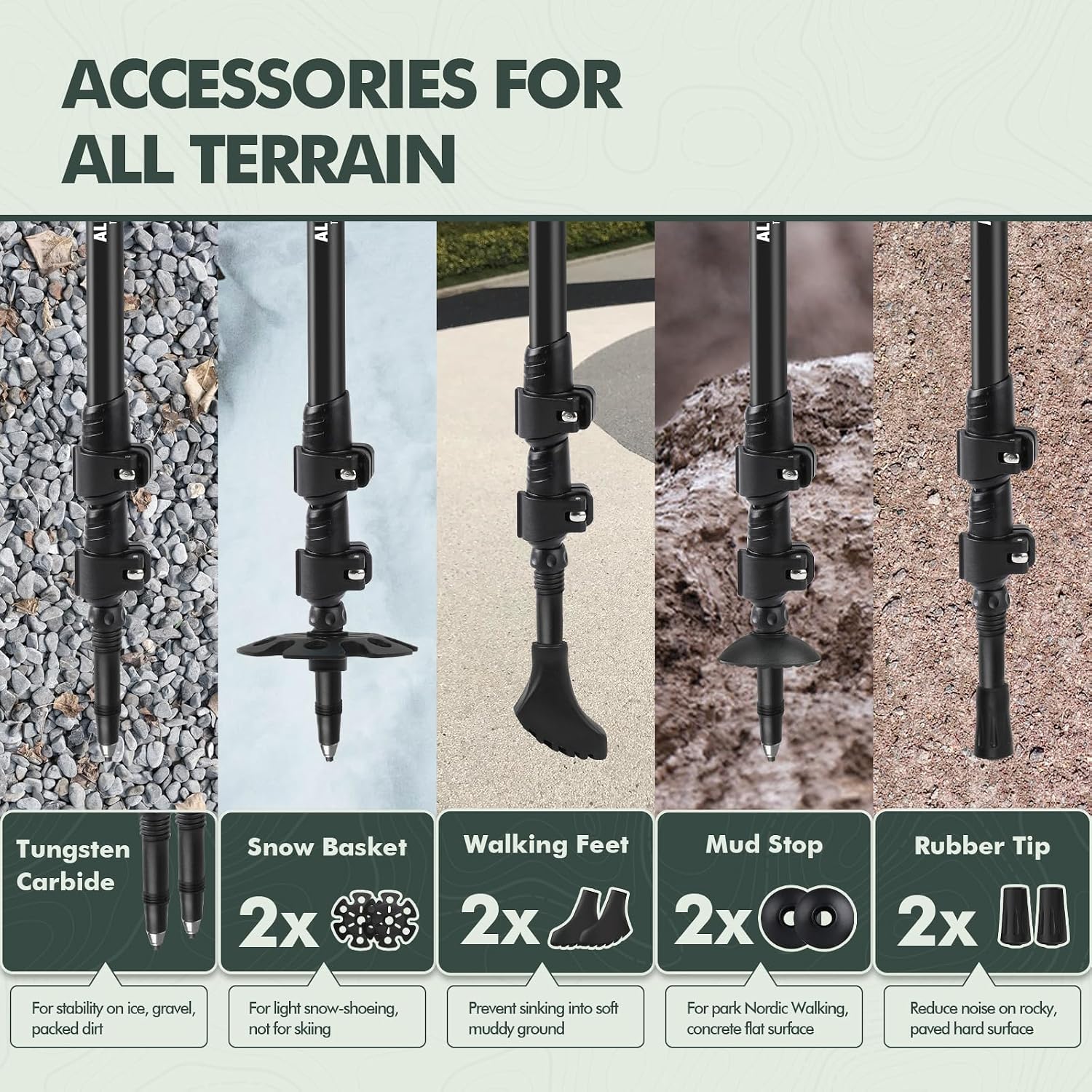 KINGGEAR Trekking Poles 7075 Aluminum Lightweight Hiking Sticks