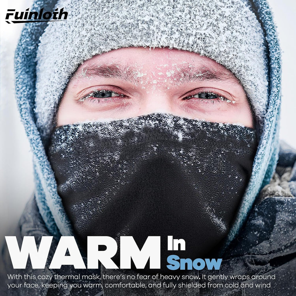 Fuinloth 2 Pack Winter Neck Gaiter, Fleece Warmer Scarf Cold Weather Mask
