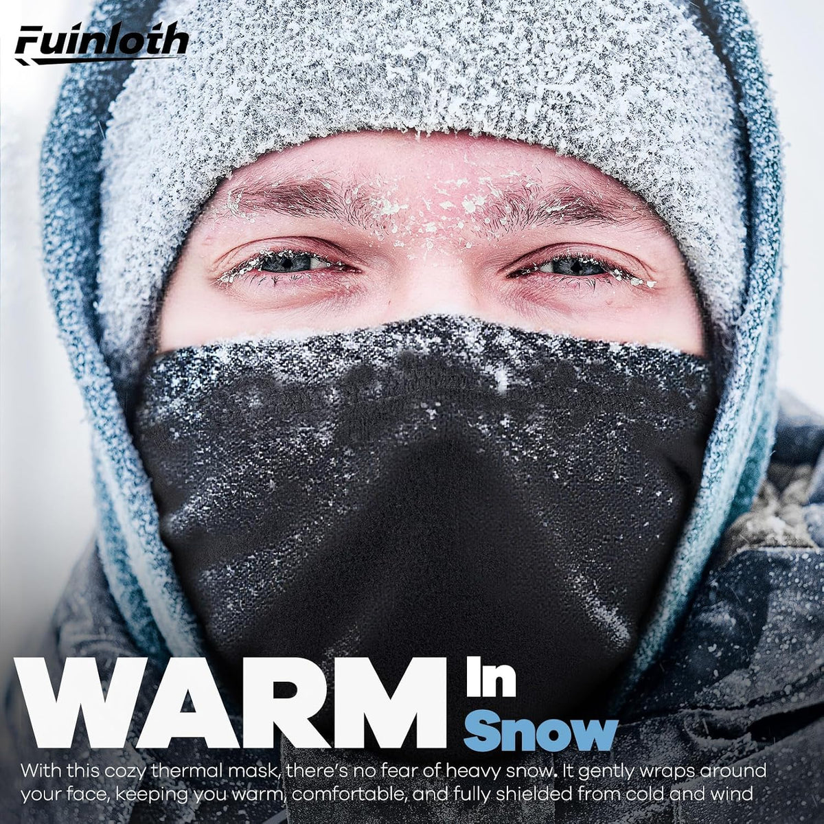 Fuinloth 2 Pack Winter Neck Gaiter, Fleece Warmer Scarf Cold Weather Mask