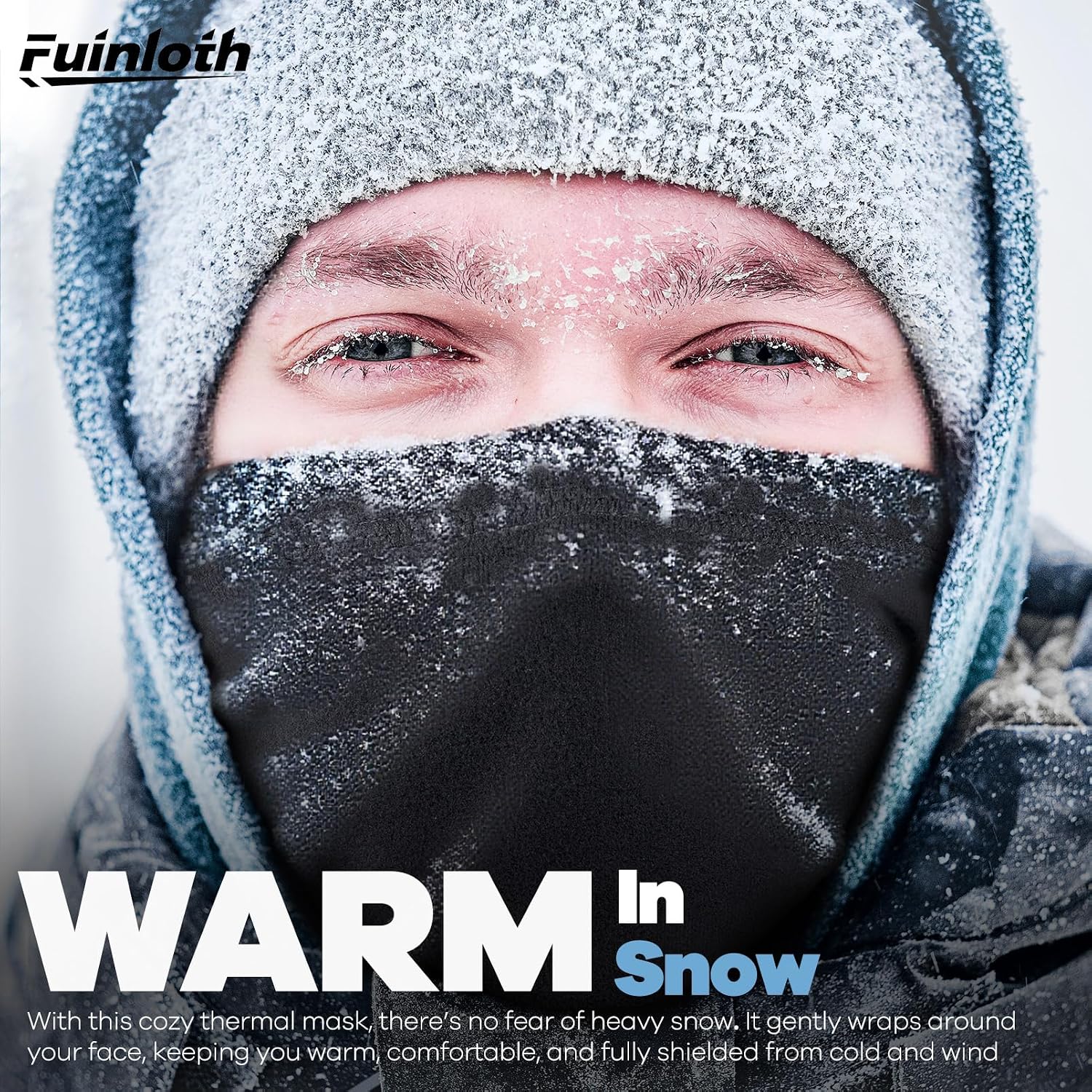 Fuinloth 2 Pack Winter Neck Gaiter, Fleece Warmer Scarf Cold Weather Mask
