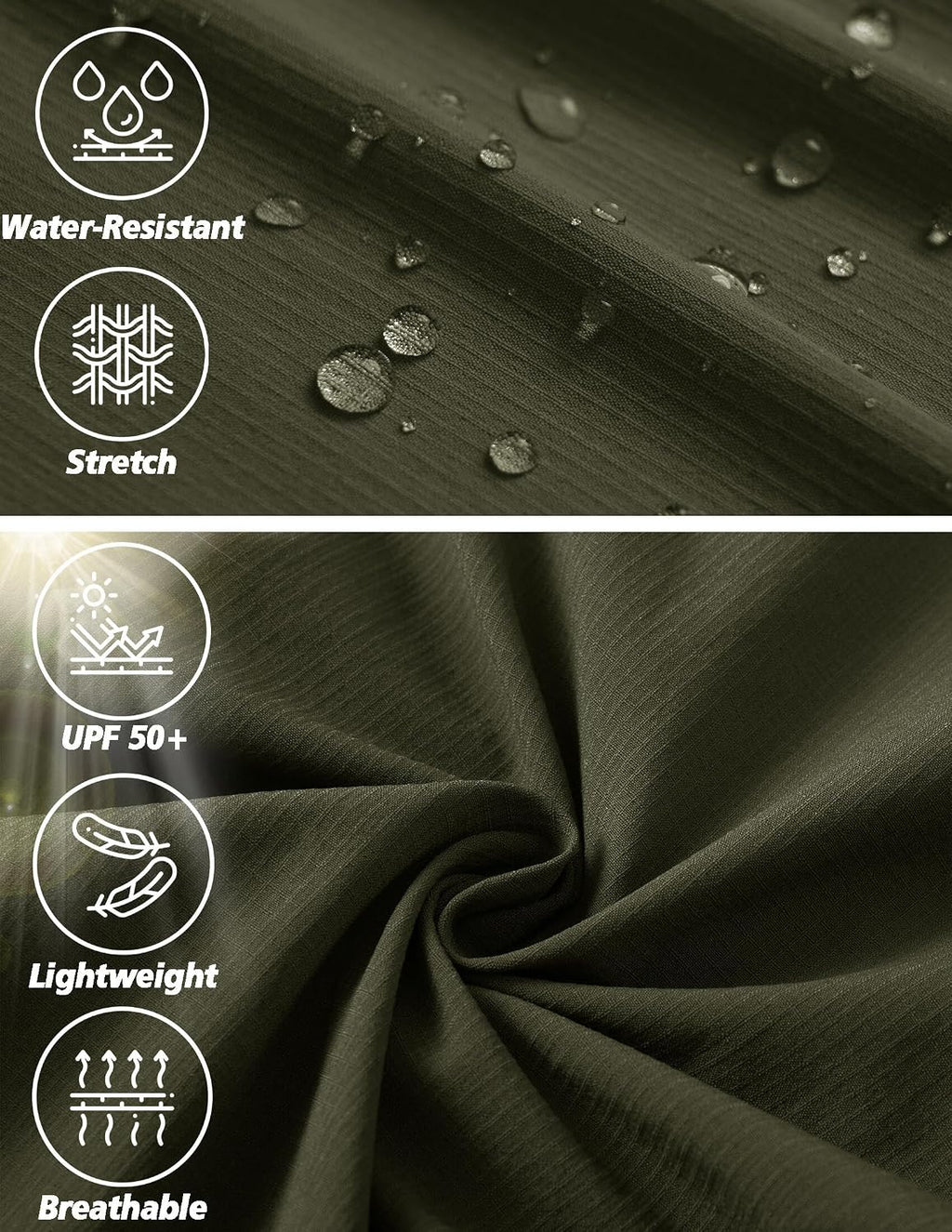 Men's Cargo Work Hiking Pants Lightweight Water Resistant Quick Dry Fishing Travel Camping Outdoor Breathable Multi Pockets