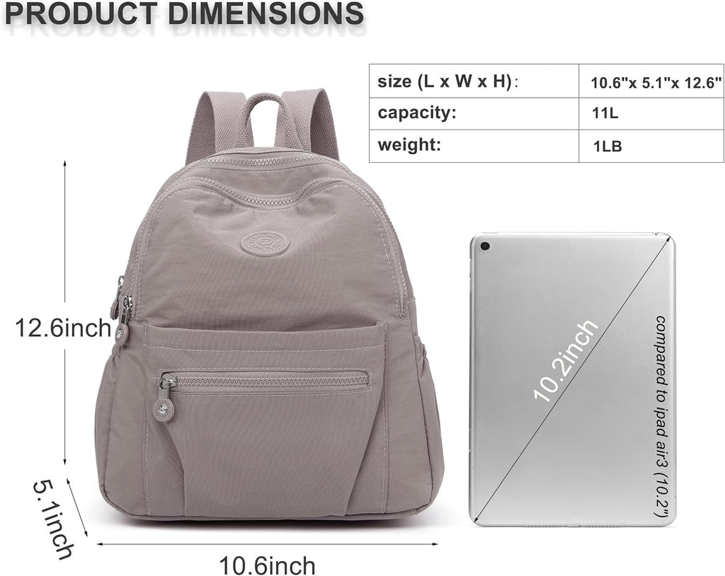 Pealwel Mini Backpack Purse for Women,Small Nylon backpacks for Ladies Backpacks Women Anti Theft Travel Bag (A-Khaki)